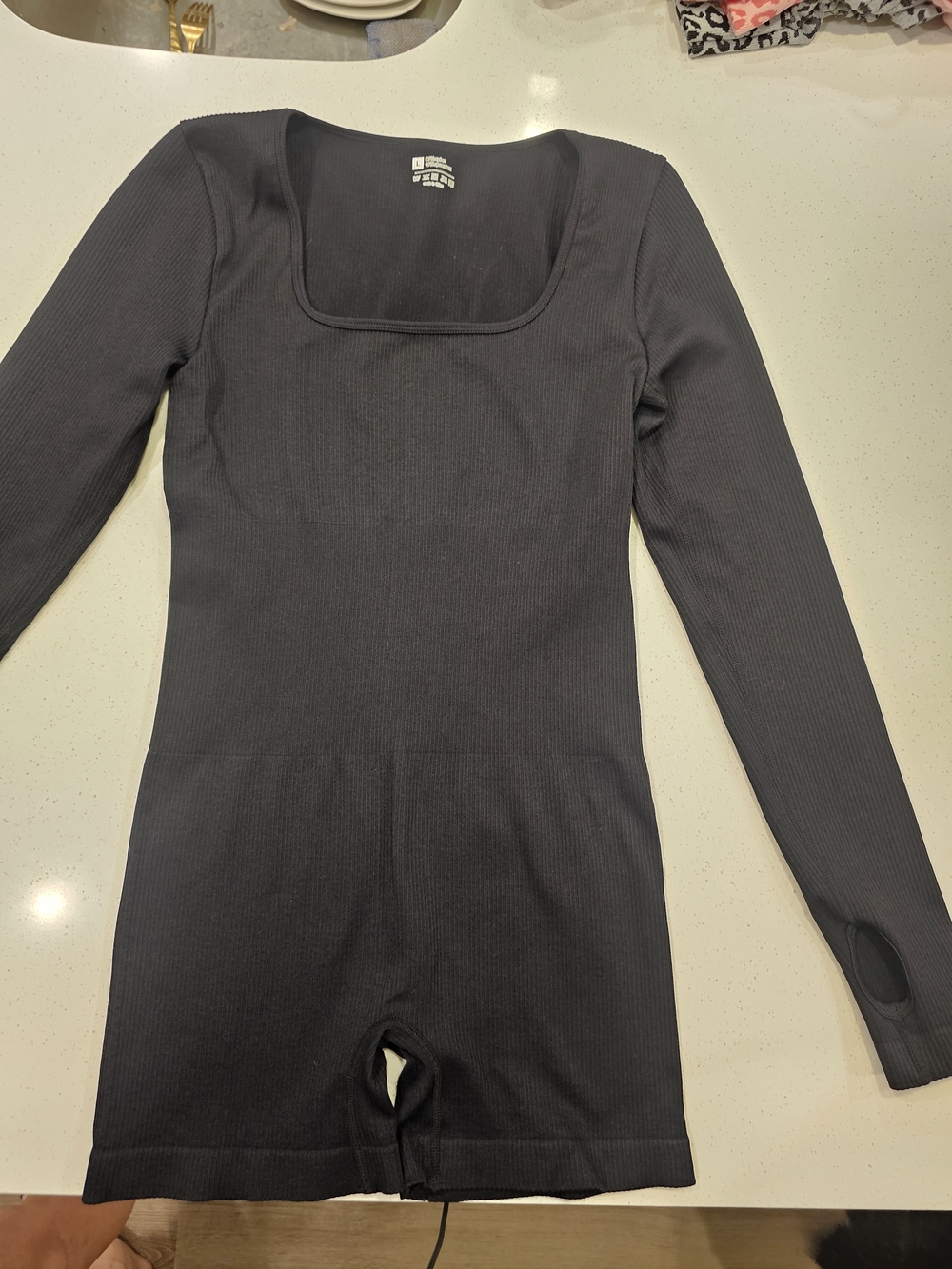 Kids Black Long-Sleeve One-Piece Romper
